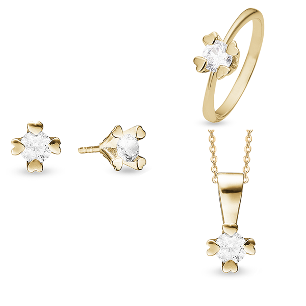 by Aagaard set, with a total of 4,00 ct diamonds Wesselton VS